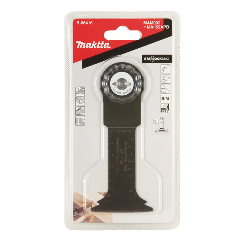 Makita Starlock Max Bow Plunge Saw Blade Bi-Metal 52 x 70mm x 20tpi MAM002 B-66416