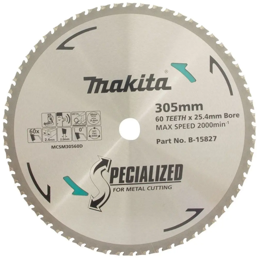 Makita 305mm x 25.4mm x 60T Cold Metal Cutting Saw Blade B-15827