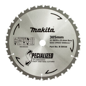 Makita 305mm x 25.4mm x 32T Knot & Nail TCT Circular Saw Blade B-30938