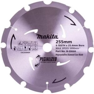Makita 255mm x 25.4mm x 6T Fibre Cement Saw Blade B-20666
