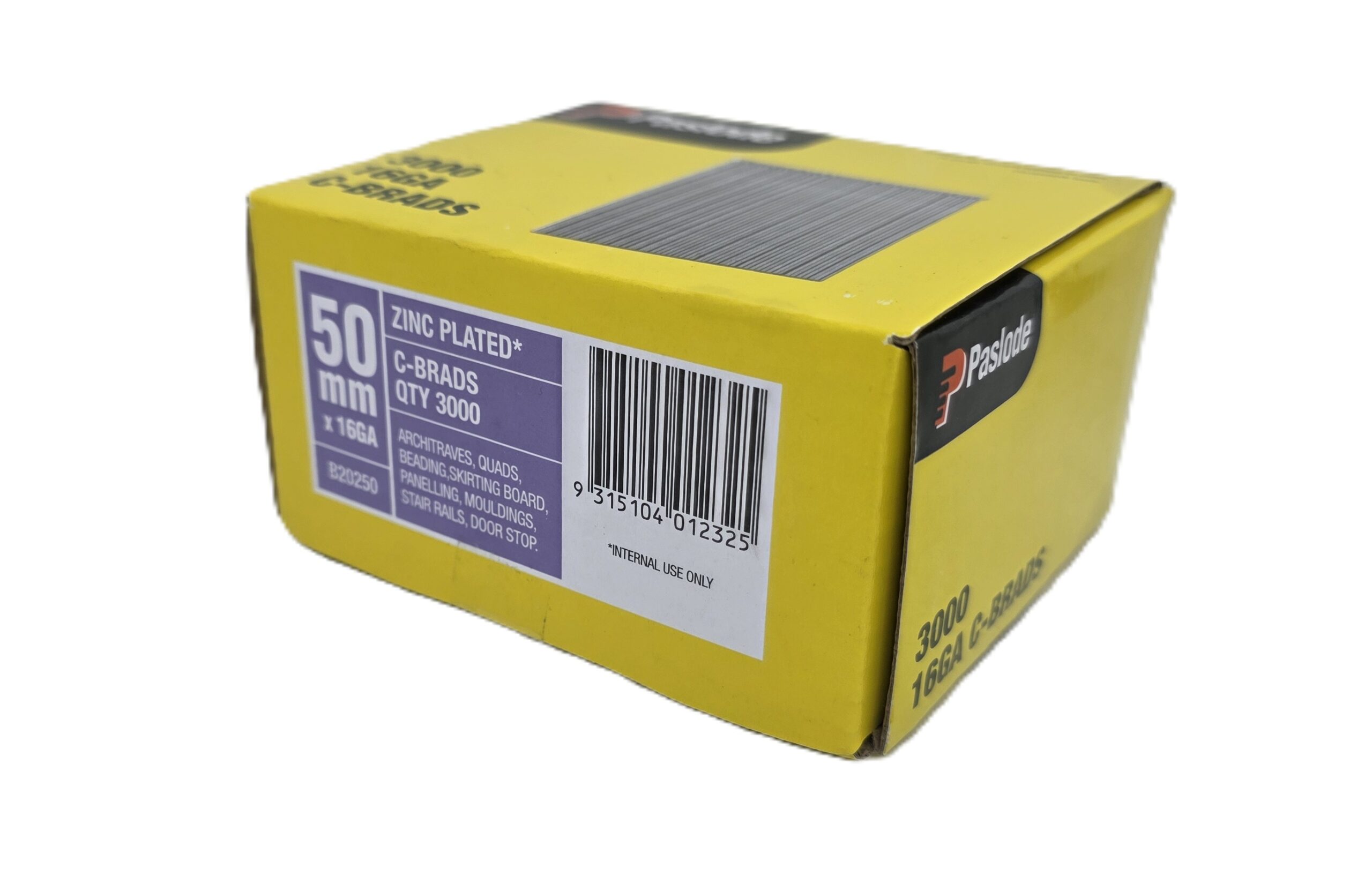 Paslode 50mm C Series 16 Gauge Brad Nails 3000 Pack B20250